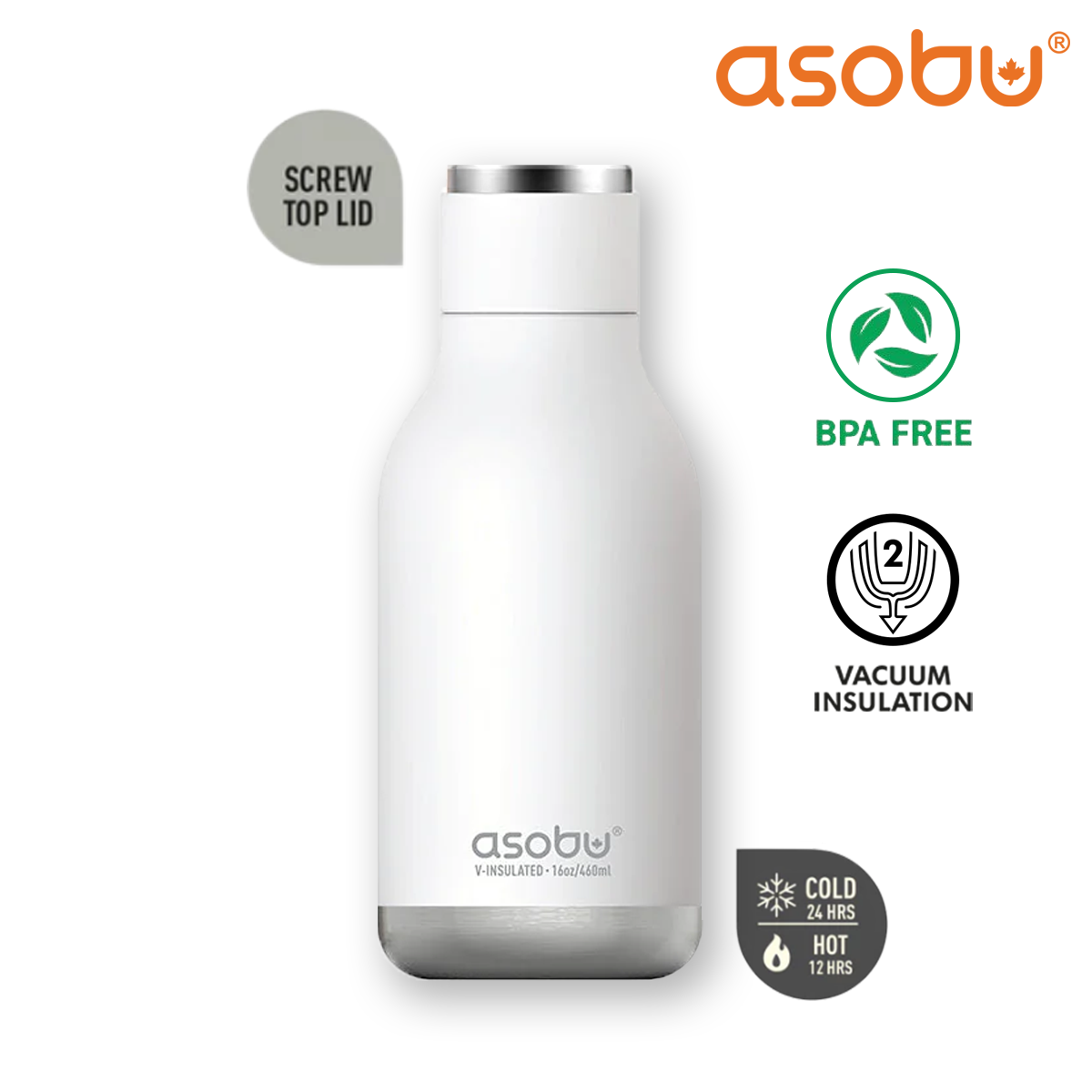 Asobu Stainless Steel Double Insulated Urban Water Bottle 500ML