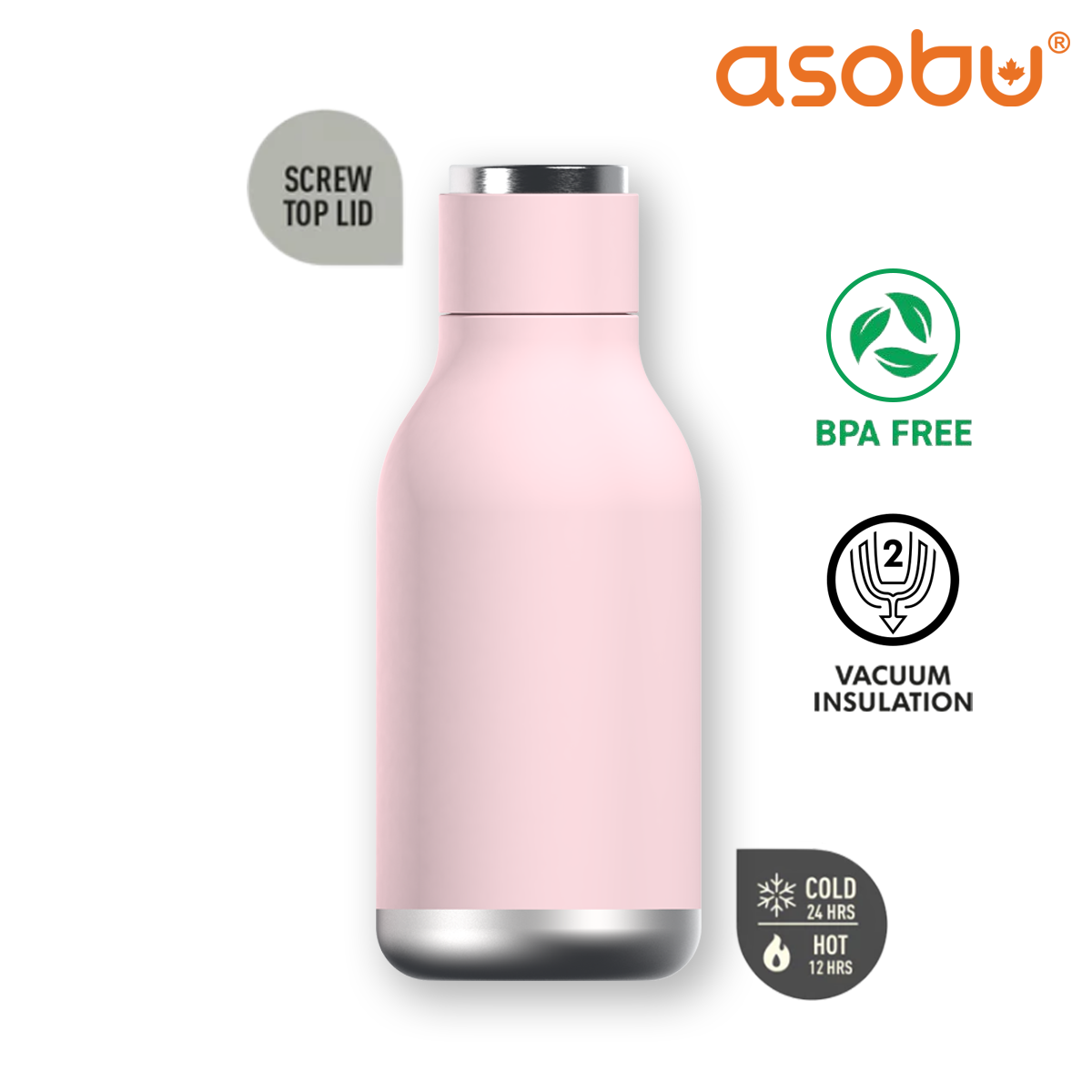 Asobu Stainless Steel Double Insulated Urban Water Bottle 500ML