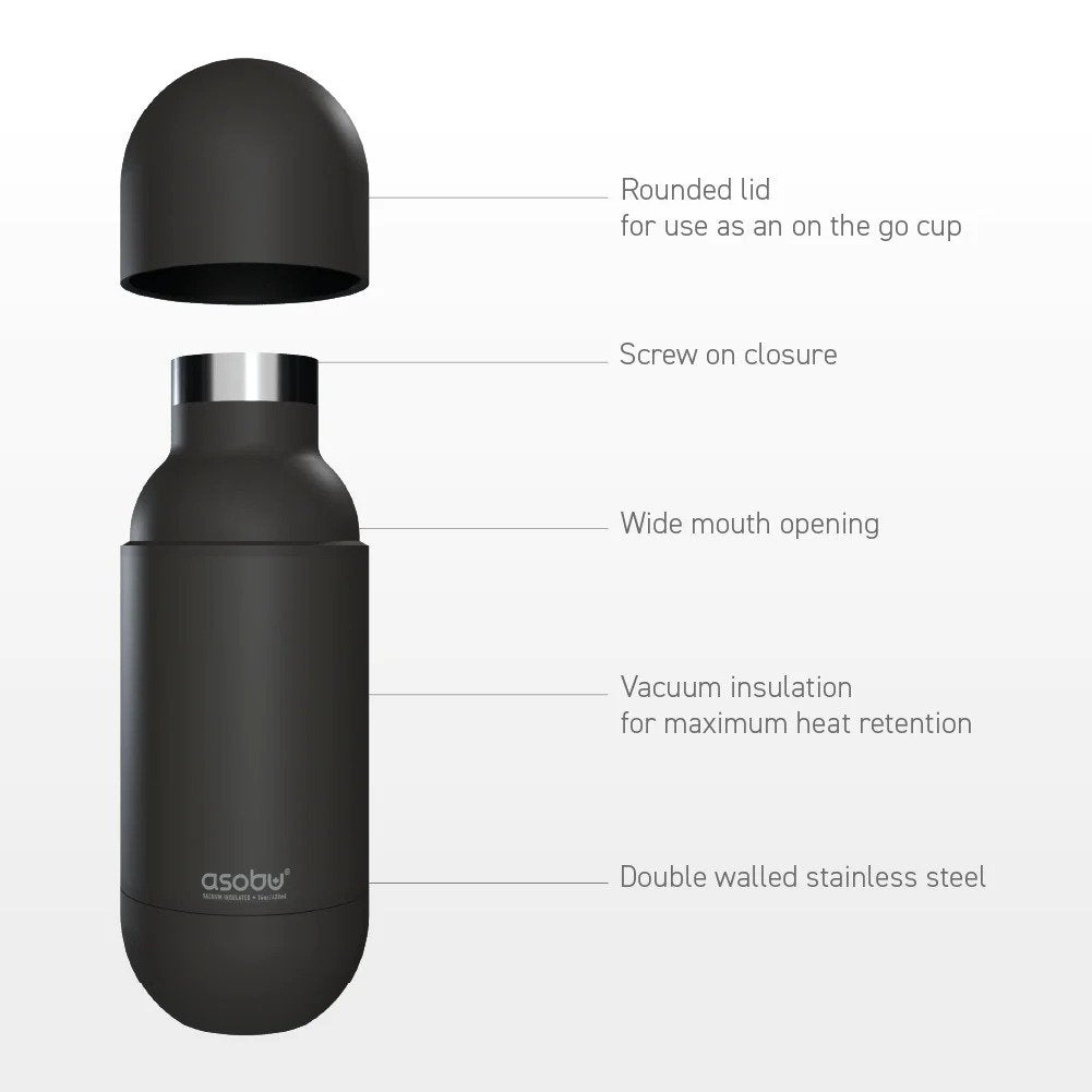 Asobu Stainless Steel Double Insulated Orb Water Bottle 420ML (Puramic Option Available)