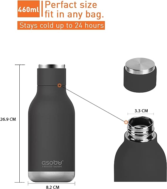 Asobu Stainless Steel Double Insulated Urban Water Bottle 500ML