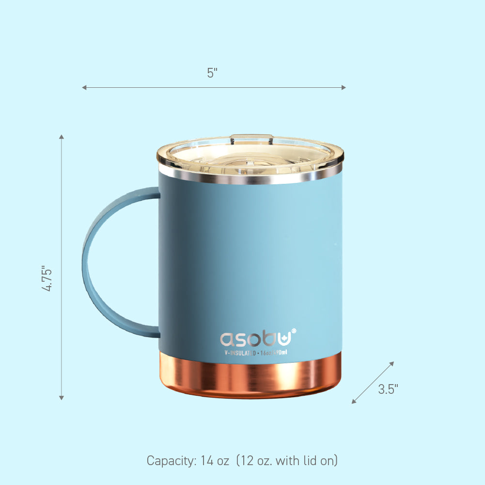 Asobu Puramic Stainless Steel Ceramic Inner Coated Double Insulated Ultimate Mug/Cup 400ML