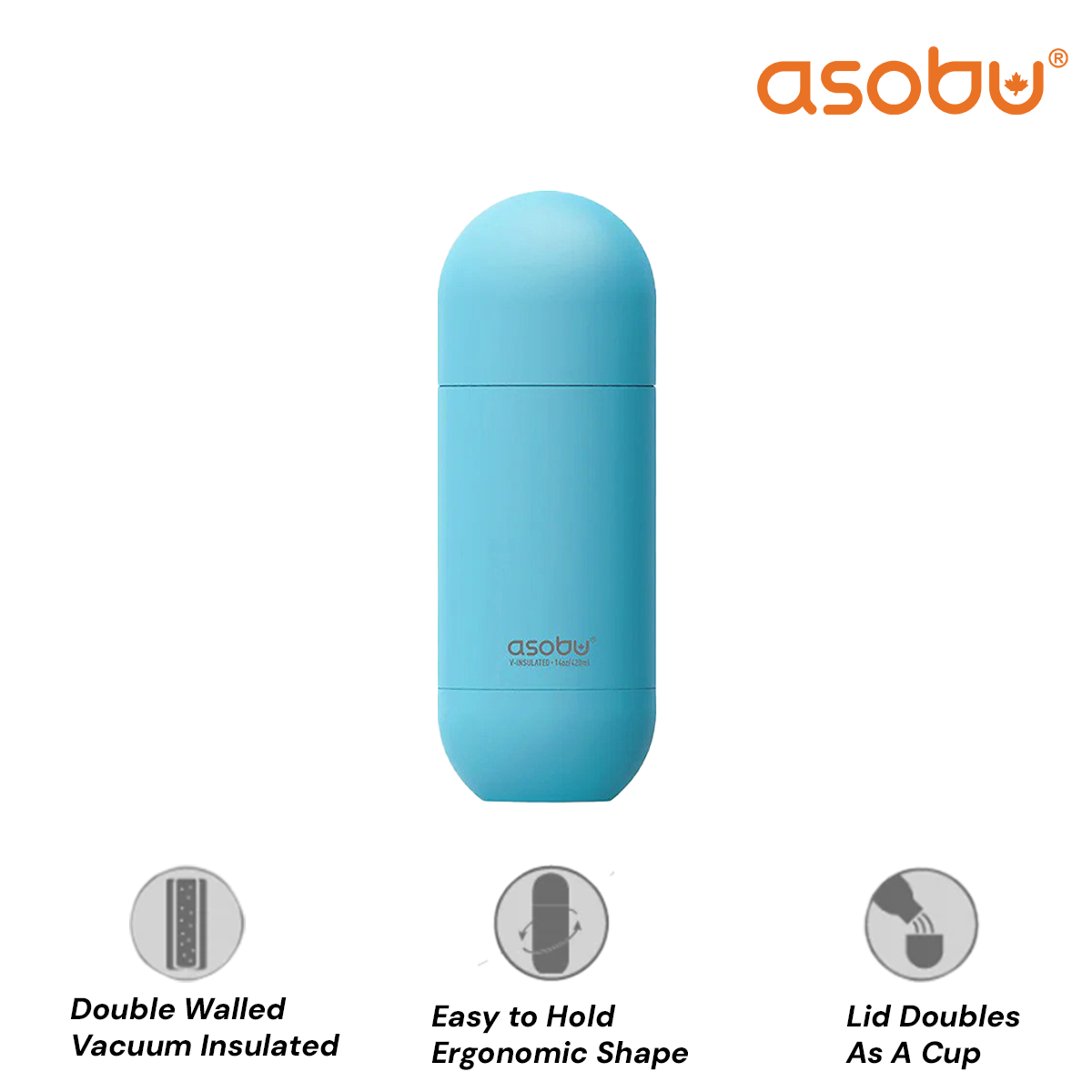 Asobu Stainless Steel Double Insulated Orb Water Bottle 420ML (Puramic Option Available)